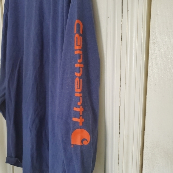 Carhartt Men's Blue Heather Oringal Fit Tee Shirt Long Sleeve Loose fit 3XL - Picture 3 of 5